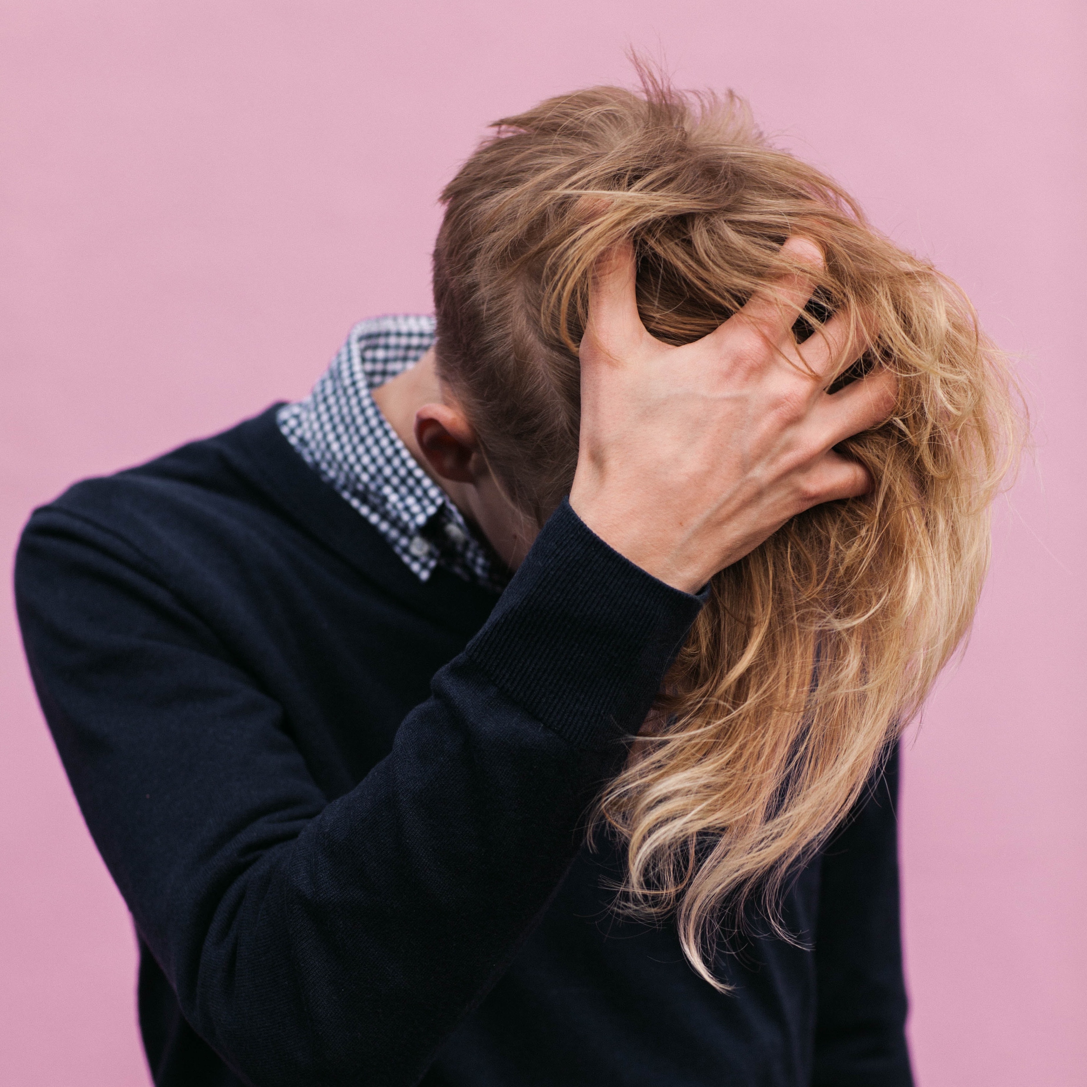 Man with long and creative hairstyle