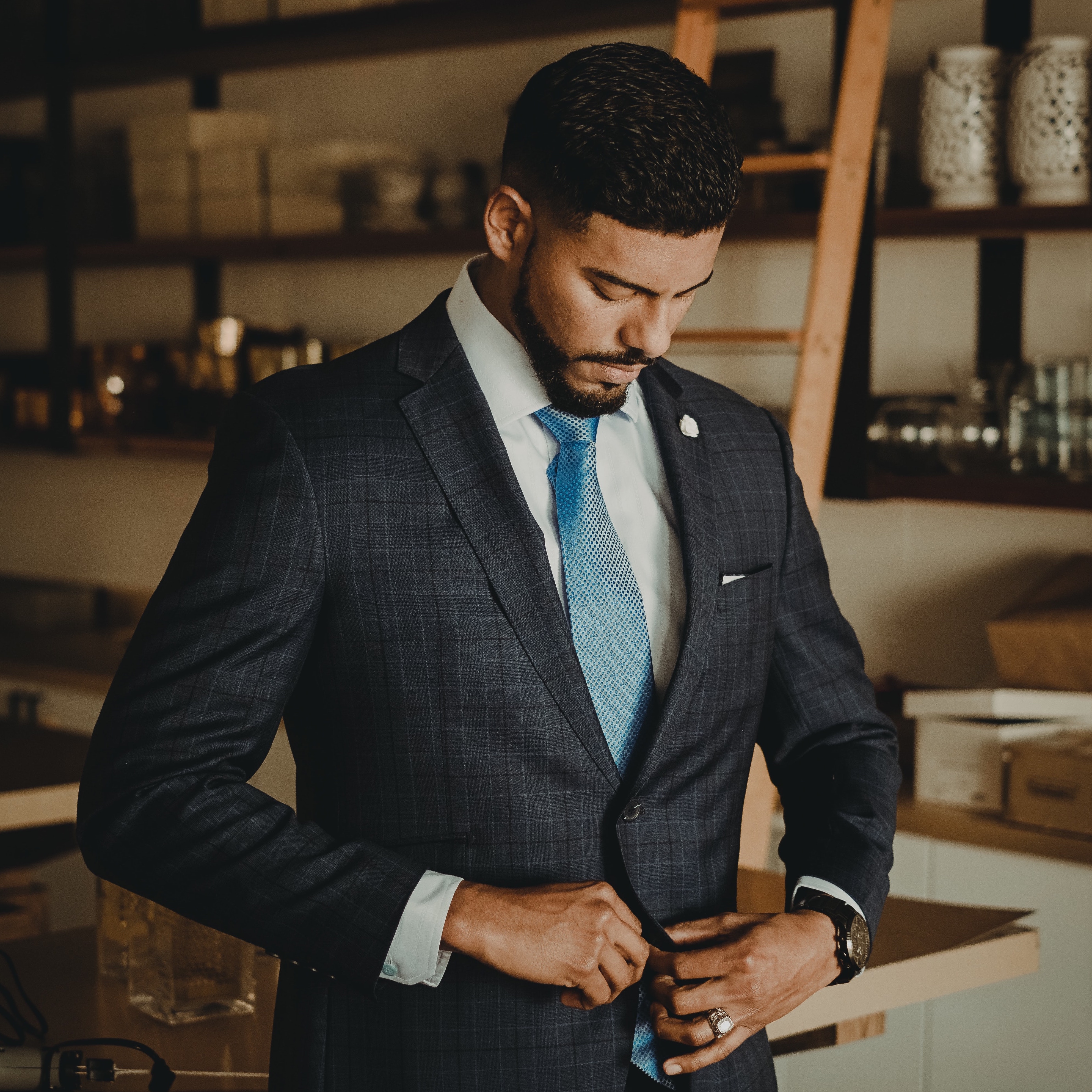 Man with short hair and professional business suit